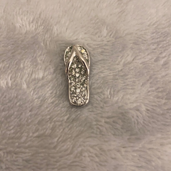 Sterling Silver Cubic Zirconia Flip Flop Charm - Picture 4 of 6
